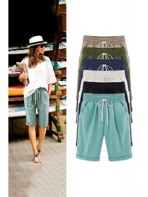 Plus Size Pockets Casual Shorts