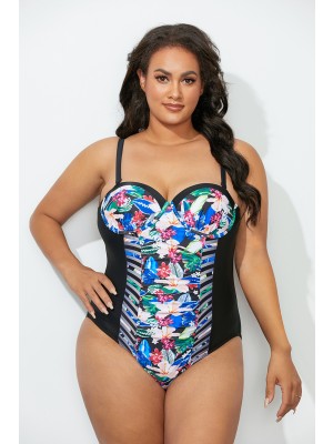 Yin Cut Out Mesh Underwire One Piece Swimsuit