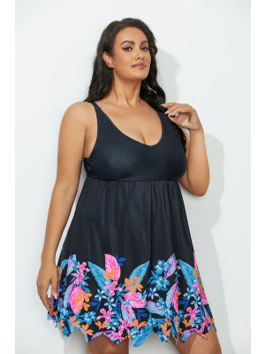 Floral Border Swim Dress