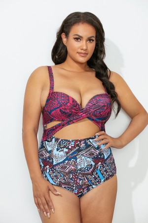 Orbit Cut Out Underwire One Piece Swimsuit