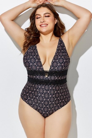 Jackson Lace Plunge One Piece Swimsuit