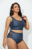 BLACK MERMAID WIRELESS SCOOP NECK BIKINI SET