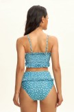 Blue Pleat High Waist Bikini Set