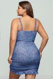 Blue And Purple Pebble Ruffled Swimdress
