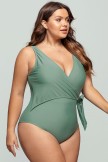 Wrap Straps V Neck OnePiece Swimsuit