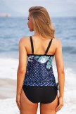 Drawstring Side Printed Tankini Set