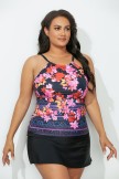 PRIMROSE HIGH NECK TANKINI WITH SIDE SLIT SKIRT