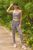 Leopard Print Strap High Waist Yoga Set