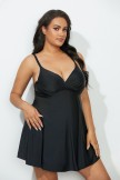 BLACK FLYAWAY BRA SIZED UNDERWIRE SWIMDRESS