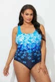 CHLORINE RESISTANT EXPLODED FLORAL SPORT ONE PIECE SWIMSUIT