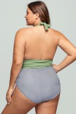 Halter V Neck Backless OnePiece Swimsuit