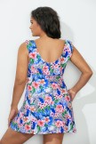Tropical Ruffle Neck Swimdress