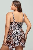 Leopard V Neck HandkerchiefHem Swimdress