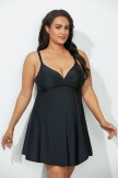 BLACK FLYAWAY BRA SIZED UNDERWIRE SWIMDRESS