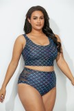 BLACK MERMAID WIRELESS SCOOP NECK BIKINI SET