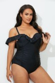 Ruched Ruffle One Piece Swimsuit