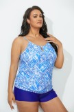HIGH NECK BLOUSON TANKINI SET WITH BANDED SHORT