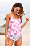 Flamingo Pink Cute Tankini Set