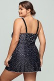 Princess Bandeau Neck Dot Print Swimdress