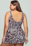 Leopard High Neck Mesh Swimdress