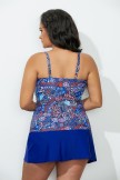 CORTLAND HIGH NECK TANKINI WITH NAVY SKIRT