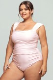 Pink Checkers Off Shoulder OnePiece Swimsuit
