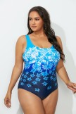 CHLORINE RESISTANT EXPLODED FLORAL SPORT ONE PIECE SWIMSUIT