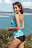 Blue Floral Print Slimming Tankini Set