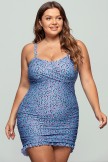 Blue And Purple Pebble Ruffled Swimdress