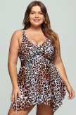 Leopard V Neck HandkerchiefHem Swimdress