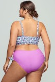 Floral Knot Front Sweetheart Neck Bikini Set
