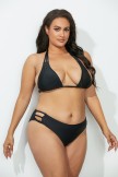 BEACH BABE BLACK TRIANGLE TRIPLE STRING BIKINI