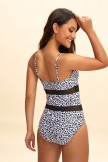 Leopard Print Mesh White OnePiece Swimsuit