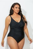 BLACK TWIST RUCHED ONE PIECE SWIMSUIT
