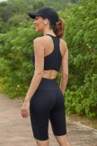 Solid Black Sporty Yoga Set