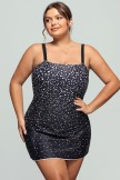 Princess Bandeau Neck Dot Print Swimdress
