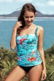 Blue Floral Print Slimming Tankini Set