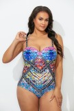 CUT OUT UNDERWIRE ONE PIECE SWIMSUIT