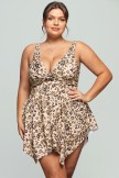 V Neck Handkerchief Hem Swimdress